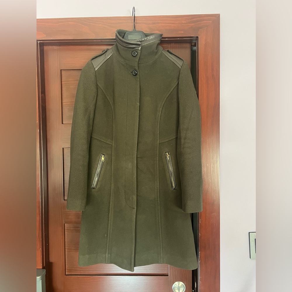 Cole Haan Army Green Wool Pea Coat - SIze 4